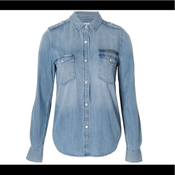 Frame Denim Tops - ✂️SALE✂️FRAME Denim slim fit button up w/logo